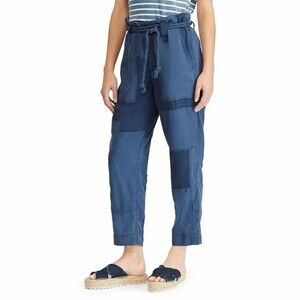 Polo Ralph Lauren Indigo Blue Patchwork Rope Belted Pants Size 10